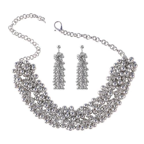 Fashion Zinc Alloy Jewelry Sets, silver color plated, fashion jewelry silver color 