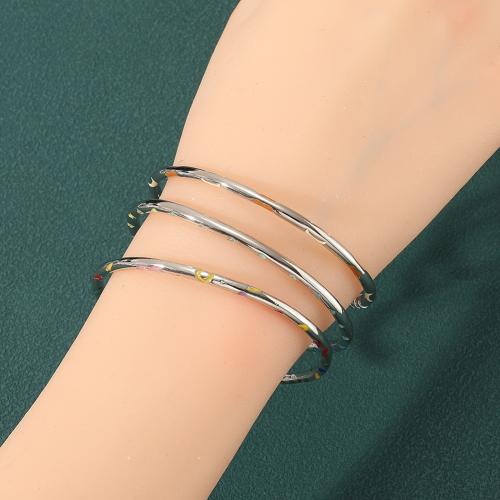 Messing Manschette Armband, plattiert, Modeschmuck & Emaille, keine, verkauft von PC[