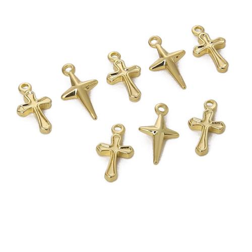 Colgantes de Cruces de latón, metal, chapado, Bricolaje & diferentes estilos para la opción, dorado, 10PCs/Bolsa, Vendido por Bolsa[