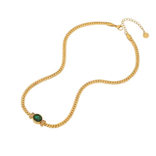 acero inoxidable 304 Pulsera y collar, con Taladro de vidrio, Patrón Geométrico, chapado en color dorado, diferentes estilos para la opción & para mujer, Vendido por UD