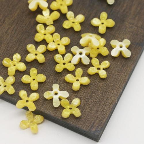 Serre-tête, Feuille d'acétate, fleur, DIY, Jaune, 10mm, Vendu par PC[