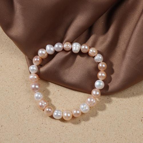 Cultured Freshwater Pearl Bracelets, fashion jewelry & for woman, multi-colored, 7-8mm Approx 7.5 Inch 