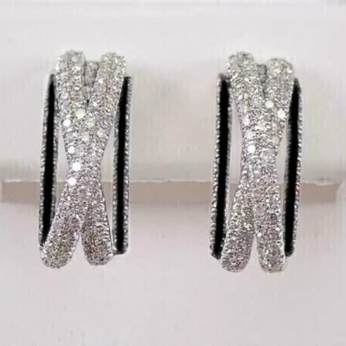 Cubic Zirconia Micro Pave Brass Earring, fashion jewelry & micro pave cubic zirconia & for woman 