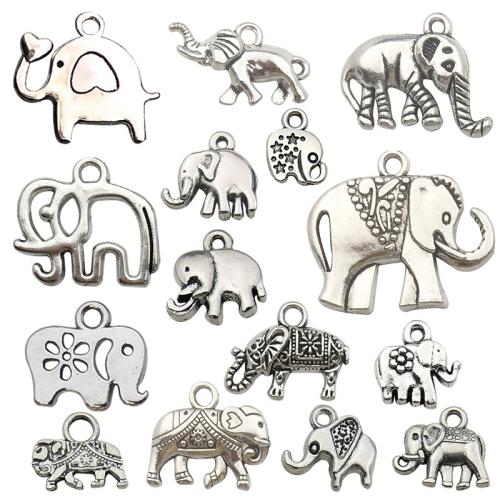 Zinc Alloy Animal Pendants, Elephant 