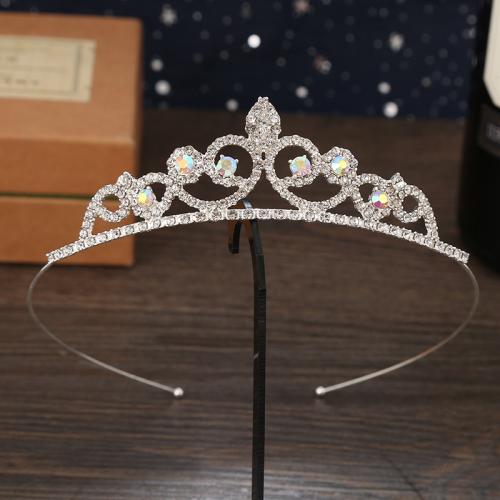 Bridal Tiaras, Zinc Alloy, with Rhinestone, Girl & fashion jewelry diameter 120mm, height 32mm 