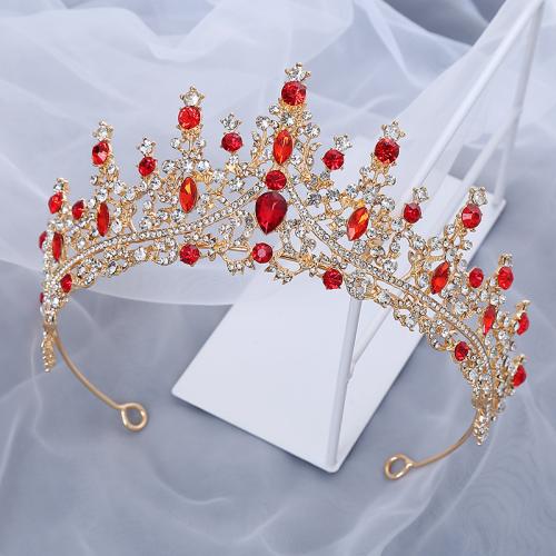 Bridal Tiaras, Zinc Alloy, with Rhinestone, fashion jewelry & for woman diameter 150mm, height 65mm 