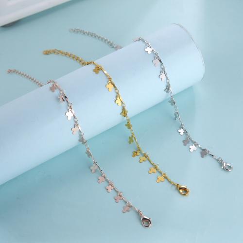 Stainless Steel Anklets Jewelry, Brass, with 5cm extender chain, Cross, fashion jewelry & for woman Approx 21 cm 