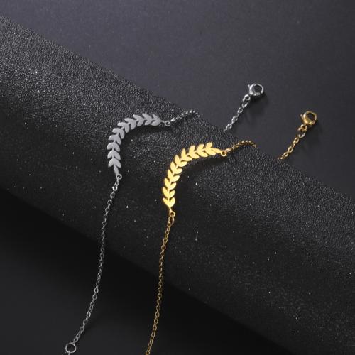 Stainless Steel Anklets Jewelry, 304 Stainless Steel, with 5cm extender chain, Wheat, fashion jewelry & for woman Approx 21 cm 