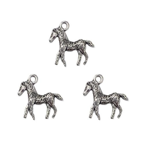 Zinc Alloy Animal Pendants, Horse, antique silver color plated, DIY Approx [