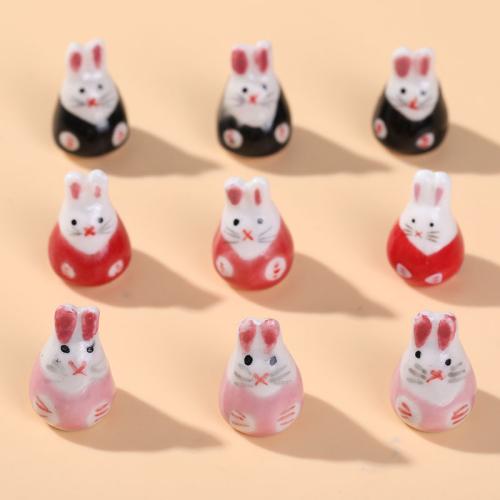 Animal Porcelain Beads, Rabbit, DIY 