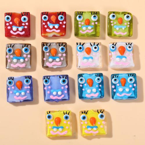 Cartoon Lampwork Perlen, Quadrat, DIY, keine, 20x20mm, 100PCs/Tasche, verkauft von Tasche[