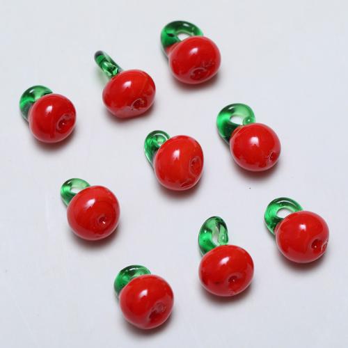 Pflanze Lampwork Perlen, Tomate, DIY, rot, 15x11mm, 100PCs/Tasche, verkauft von Tasche[