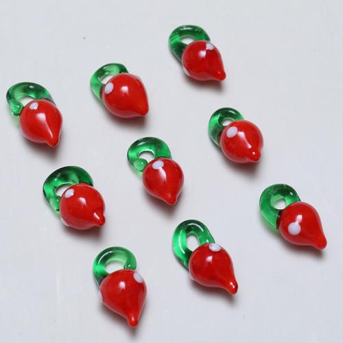 Pflanze Lampwork Perlen, Erdbeere, DIY, rot, 20x10mm, 100PCs/Tasche, verkauft von Tasche[