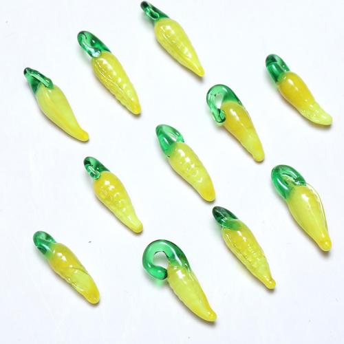 Plant Lampwork Beads, Corn, DIY, yellow 