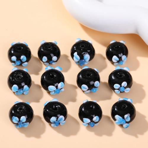 Holprige Lampwork Perlen, DIY, schwarz, 14x17mm, 100PCs/Tasche, verkauft von Tasche[