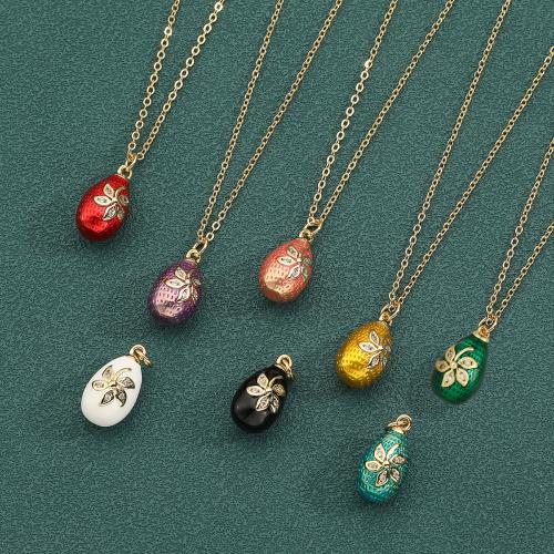 Collier en laiton cubique Zircon Micro Pave, avec 5cm chaînes de rallonge, Placage de couleur d'or, bijoux de mode & pavé de micro zircon & émail, plus de couleurs à choisir cm, Vendu par PC