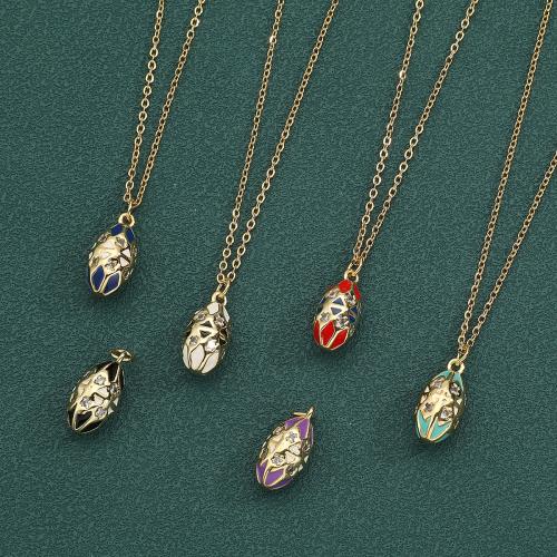 Collier en laiton cubique Zircon Micro Pave, avec 5cm chaînes de rallonge, Placage, bijoux de mode & pavé de micro zircon & émail, plus de couleurs à choisir cm, Vendu par PC