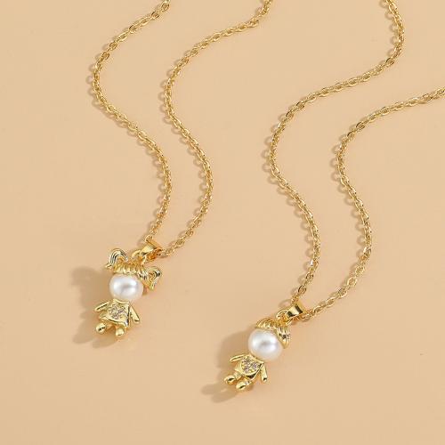 laiton collier, avec 5cm chaînes de rallonge, Placage de couleur d'or, bijoux de mode & modèles différents pour le choix & pavé de micro zircon, doré cm, Vendu par PC