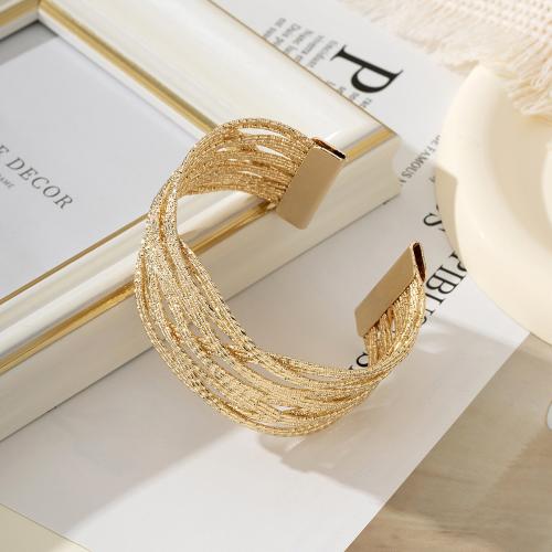 Iron Cuff Bangle, plated, for woman, golden [