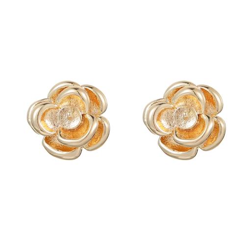 Brass Earring Stud Component, plated, DIY & micro pave cubic zirconia [