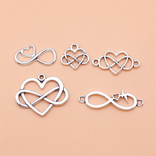 Zinc Alloy Charm Connector, antique silver color plated, DIY & 1/1 loop [