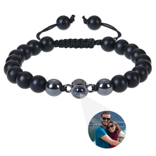 Piedra Abrazine Pulsera, con Hilo elástico, diferentes materiales para la opción & unisexo & Modificado para requisitos particulares, más colores para la opción, Vendido por UD