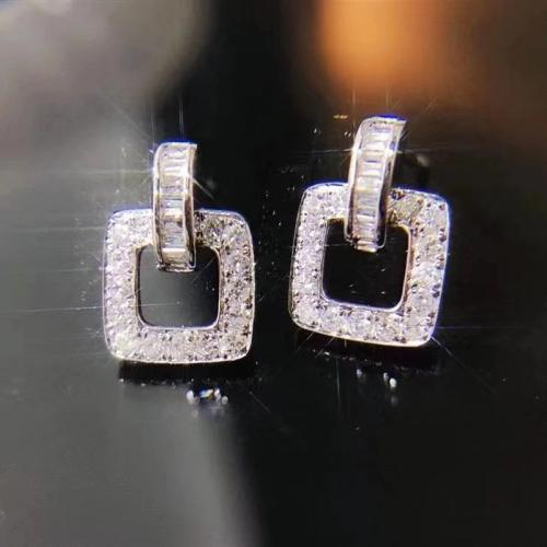 Cubic Zirconia Micro Pave Brass Earring, fashion jewelry & micro pave cubic zirconia & for woman 