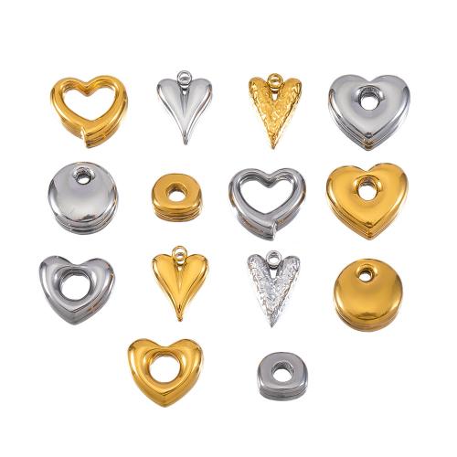 Stainless Steel Heart Pendants, 304 Stainless Steel, DIY 