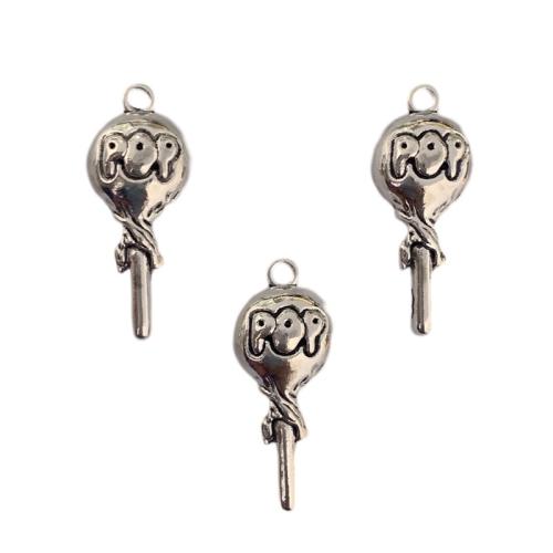 Zinc Alloy Food Pendant, Lollipop, antique silver color plated, DIY Approx [