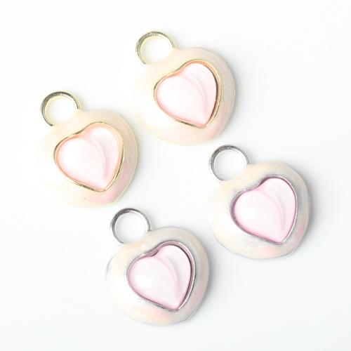 Zinc Alloy Enamel Pendants, Heart, plated, DIY [