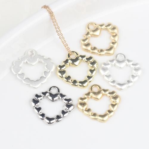 Zinc Alloy Heart Pendants, plated, DIY [