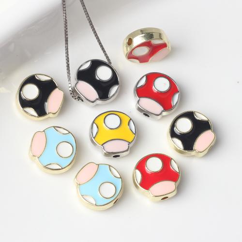 Enamel Zinc Alloy Beads, mushroom, plated, DIY 