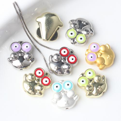 Enamel Zinc Alloy Beads, Frog, plated, DIY 