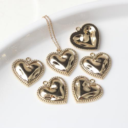 Zinc Alloy Heart Pendants, gold color plated, DIY [