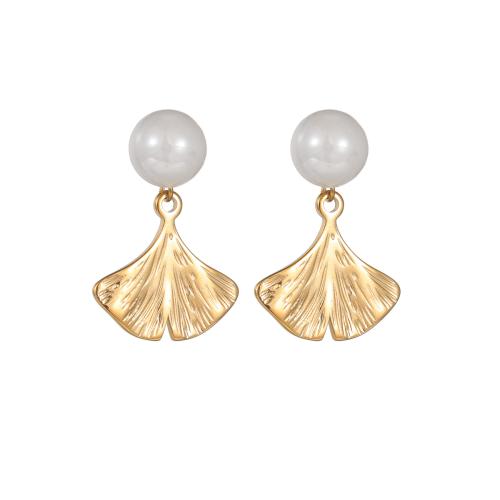 Stainless Steel Drop Earring, 304 Stainless Steel, with Plastic Pearl, plated, fashion jewelry 