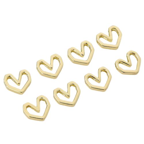 Brass Jewelry Beads, Heart, plated, DIY, golden 