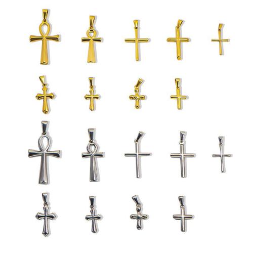 Stainless Steel Cross Pendants, 304 Stainless Steel, plated, DIY 