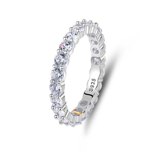 Anillo de dedo Zirconia Micro Pave Sterling Silver Cubic, Plata de ley 925, Joyería & diverso tamaño para la opción & micro arcilla de zirconia cúbica & para mujer, Vendido por UD[