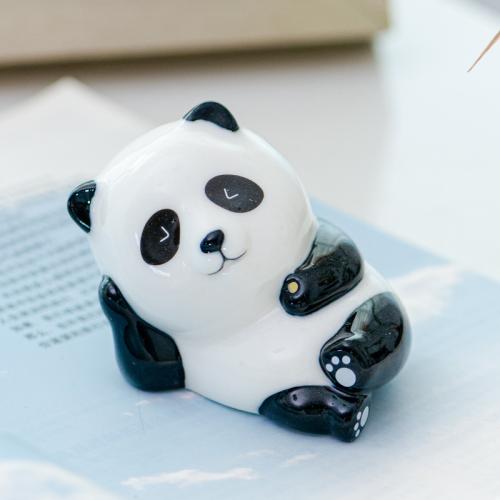 Porcelain Incense Seat, Panda, handmade, for home and office & durable 