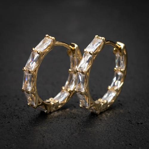 Cubic Zirconia Micro Pave Brass Earring, fashion jewelry & micro pave cubic zirconia & for woman 