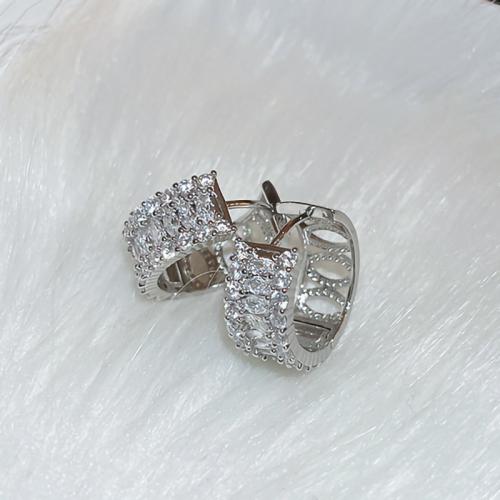 Cubic Zirconia Micro Pave Brass Earring, fashion jewelry & micro pave cubic zirconia & for woman 