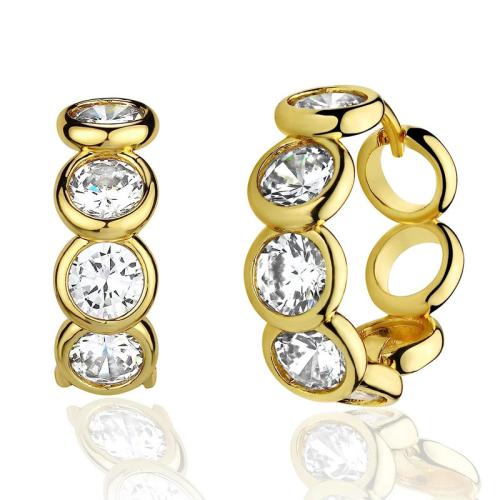 Cubic Zirconia Micro Pave Brass Earring, fashion jewelry & micro pave cubic zirconia & for woman 