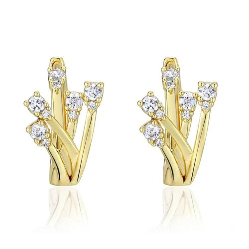 Cubic Zirconia Micro Pave Brass Earring, fashion jewelry & micro pave cubic zirconia & for woman 