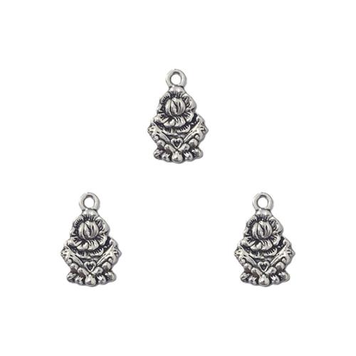 Zinc Alloy Flower Pendants, antique silver color plated, DIY Approx [