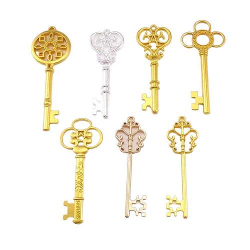 Zinc Alloy Key Pendants, plated, DIY Approx [