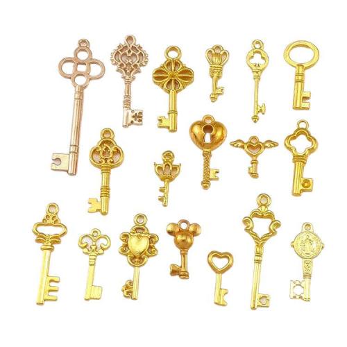 Zinc Alloy Key Pendants, plated, DIY Approx [