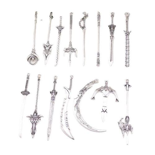 Zinc Alloy Jewelry Pendants, Sword, antique silver color plated, DIY Approx 