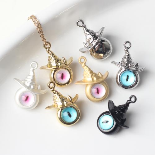 Resin Zinc Alloy Pendants, with Resin, Monster, plated, DIY [