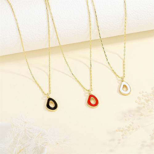 Brass Jewelry Necklace, with 5CM extender chain, gold color plated, for woman & enamel cm 