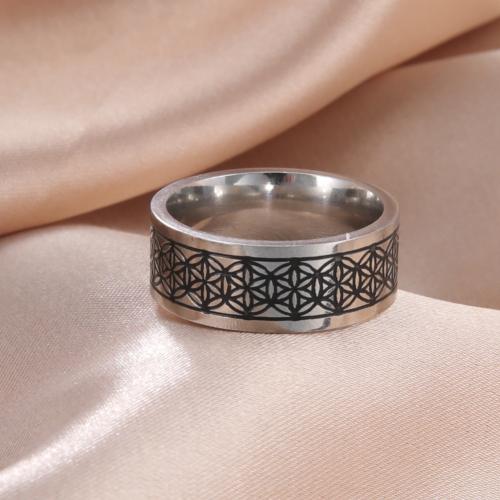 Titanium Steel Finger Ring, silver color plated & for man 